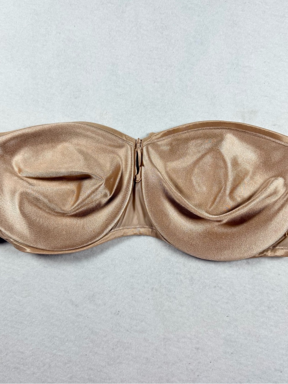 Curvation 40DD Strapless Underwire Bra Nude Beige Full Coverage NWT - Picture 2 of 11